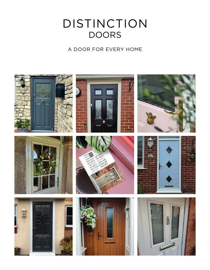 Front cover of the Distinction Doors Premium brochure